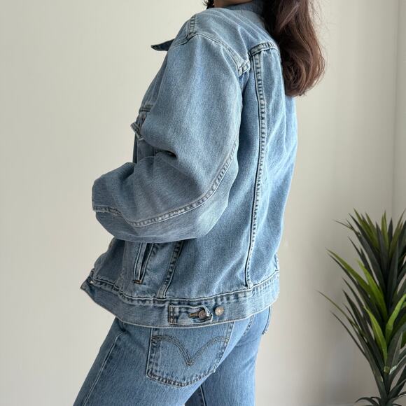 Vintage Levis Denim Trucker Jacket Medium 70507 Type 3 III Blue Jean 90s - Picture 3 of 11